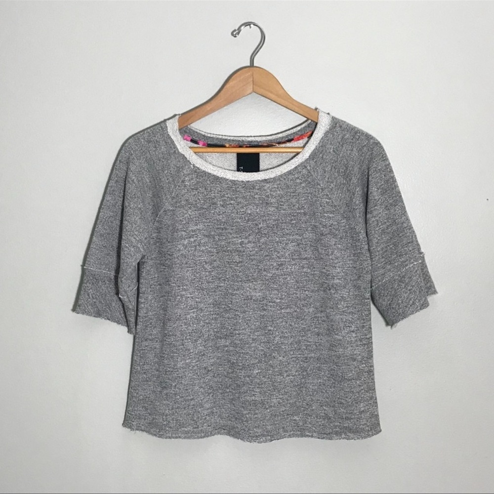 Anthropologie Dolan Short Sleeve Sweatshirt gray
